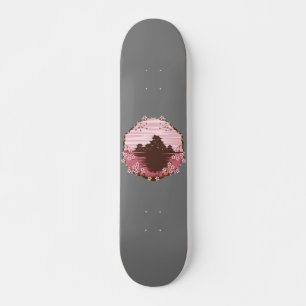 Rosa blomning mini skateboard bräda 18,5 cm
