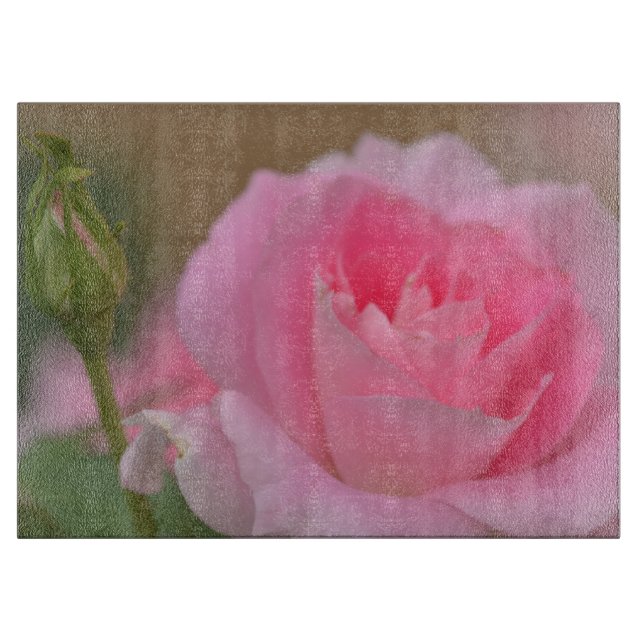 Rosa Blomskärningsduk av glas (Framsidan)