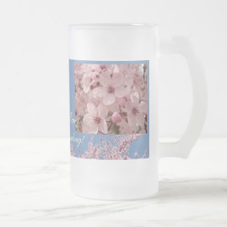 Rosa Blomställningar Frostad Glas Muggar Vår