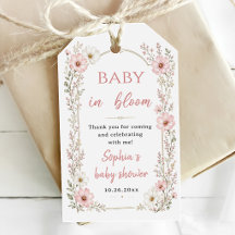 Rosa blomster baby shower