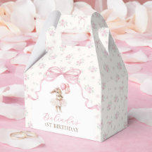 Rosa blomster Coquette Bow Kanin 1-årsdag