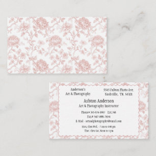 Rosa blomster elegant vintage visitkort