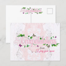 Rosa blomster Gratulations text Kort