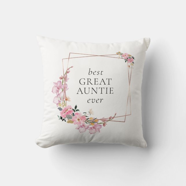 Rosa blomster Guldkrans Personlig  Kudde (Framsida)