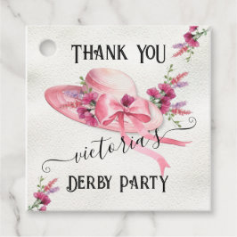 Rosa blomster Hatt Derby Bröllopsdusch Gåvor Etiketter