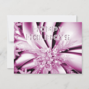 Rosa blomster jul julkort vykort