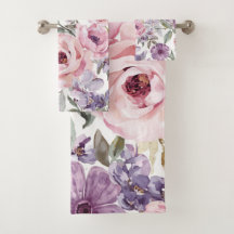 Rosa blomster lavendel ros akvarell lila blomma