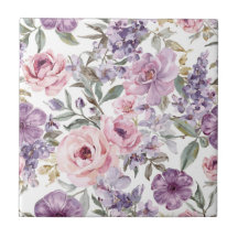 Rosa blomster lavendel ros akvarell lila blomma