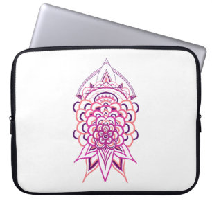 Rosa blomster mandala bärbar datorskydd Estetisk Laptop Fodral