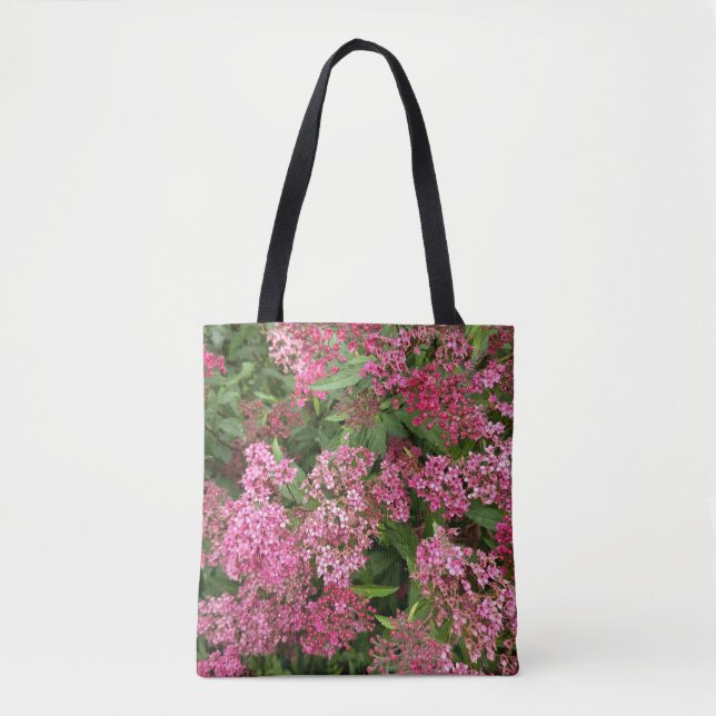 Rosa blomster natur shoppingväska tygkasse (Framsida)