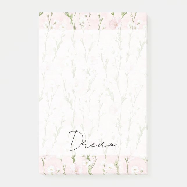 Rosa blomster  post-it block (Framsida)