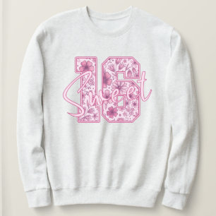 Rosa blomster Sweet 16 Elegant 16-årspresent för f T Shirt
