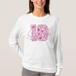 Rosa blomster Sweet 16 Elegant 16-årspresent T Shirt