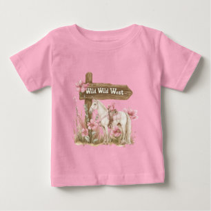 Rosa blomster västerländska blommor Vilda västern- T Shirt
