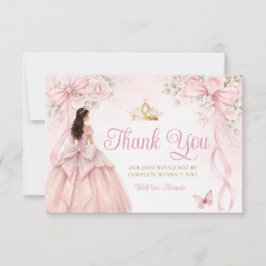 Rosa blomsterbåge band Quinceañera blommig tacksam Tack Kort
