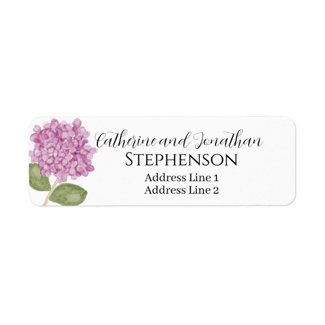 Rosa blomsterbröllopspar returadressetiketter returadress etikett (Framsidan)
