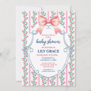 Rosa blomsterbukett Baby Shower-inbjudan Inbjudningar