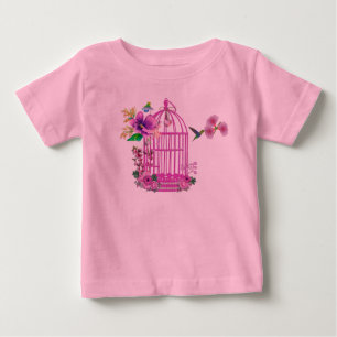 Rosa blomsterbur t-shirt