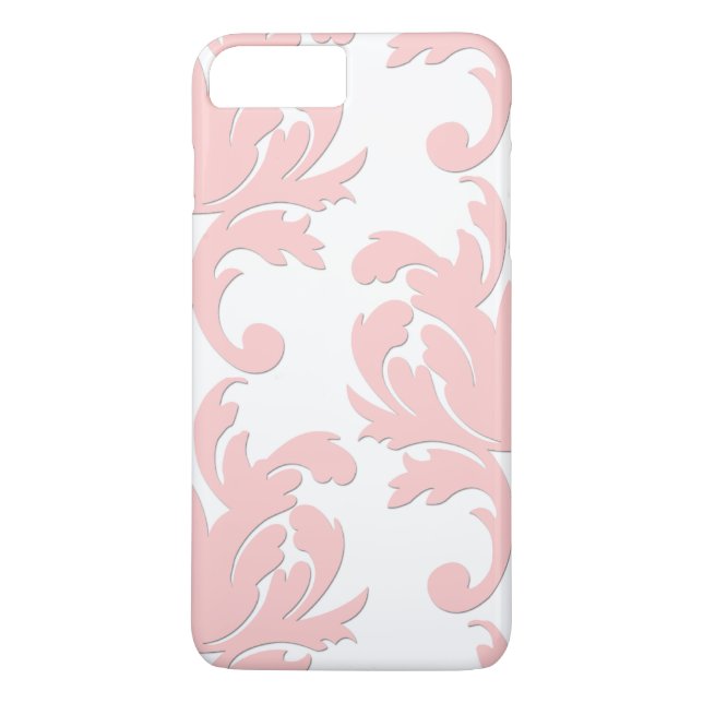Rosa blomsterdamask iPhone 7 Plus-fodral Case-Mate iPhone Skal (Baksida)