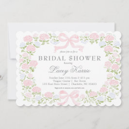 Rosa blomsterdocka för baby shower-inbjudan, inbjudningar