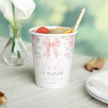 Rosa blomsterflicka baby shower