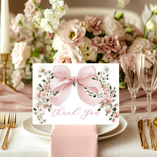 Rosa blomsterflicka baby shower tackkort tack kort