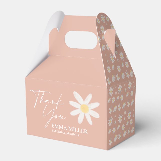 Rosa blomsterförpackning för tackpresenter presentaskar (Baksidan Sidan)