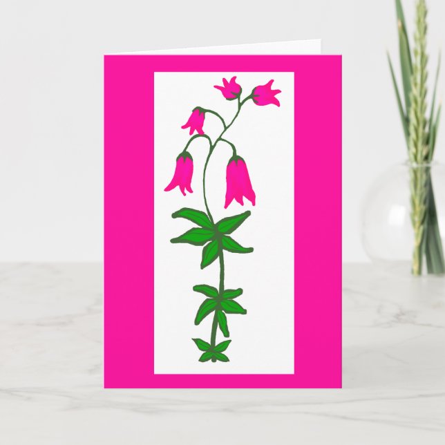 Rosa blomstergratulationskort kort (Framsida)
