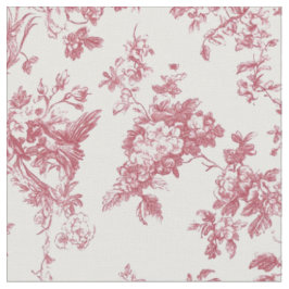 Rosa blomstergren Toile-mönster Tyg