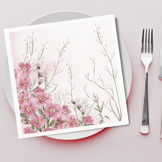 Rosa blomstergudstjänst för barnkalas pappersservett (Skapare uppladdad)