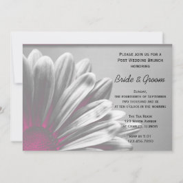 Rosa blomsterhöjdpunkter efter bröllopsbrunch inbjudningar