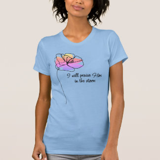 Rosa blomsterinspirerande lovprisning Gud kristen T Shirt