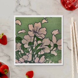 Rosa blomsterkaskad pappersservetter 