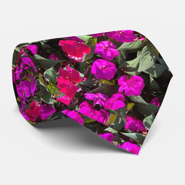 Rosa blomsterkonst abstrakt gåva bröllopspresent slips (Rullad)