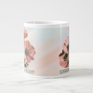 rosa blomsterkonst jumbo mugg