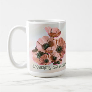 rosa blomsterkonst kaffemugg