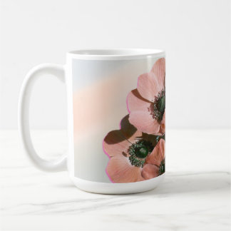 rosa blomsterkonst kaffemugg