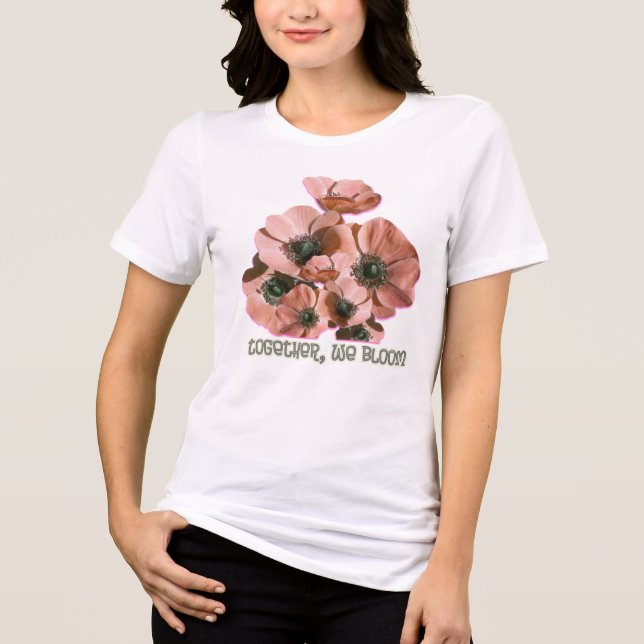 rosa blomsterkonst t shirt (Framsida)
