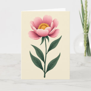Rosa blomsterkonstkort kort