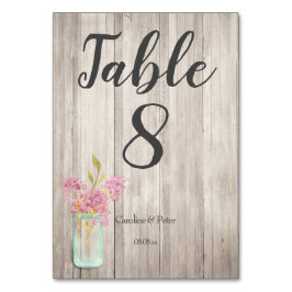 Rosa blomsterkruka i rustik stil - Bordskort för b