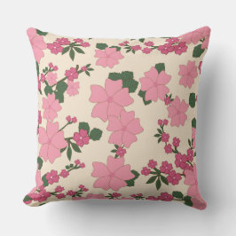 Rosa blomsterkuddar kudde