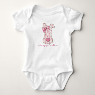 Rosa blomsterlig påskkanin Coquette rosett T Shirt