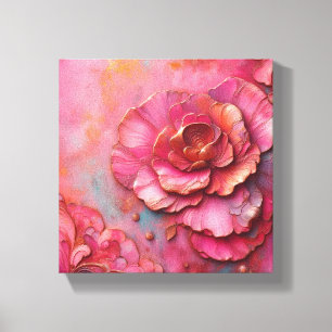 Rosa blomstermålart! canvastryck