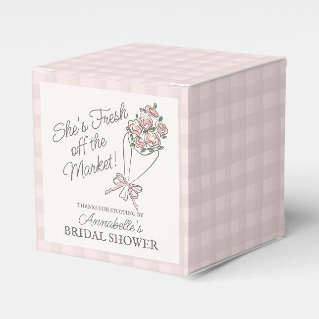 Rosa blomstermarknad färska blommor bröllopsdusch presentaskar (Framsidan Sidan)
