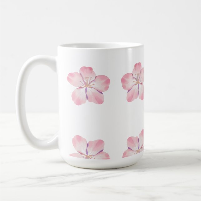 Rosa blomstermugg kaffemugg (Vänster)