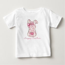 Rosa blomsterpåsk kanin Coquette rosett T Shirt