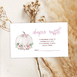 Rosa blomsterpumpa baby shower blöja lotteri tilläggskort