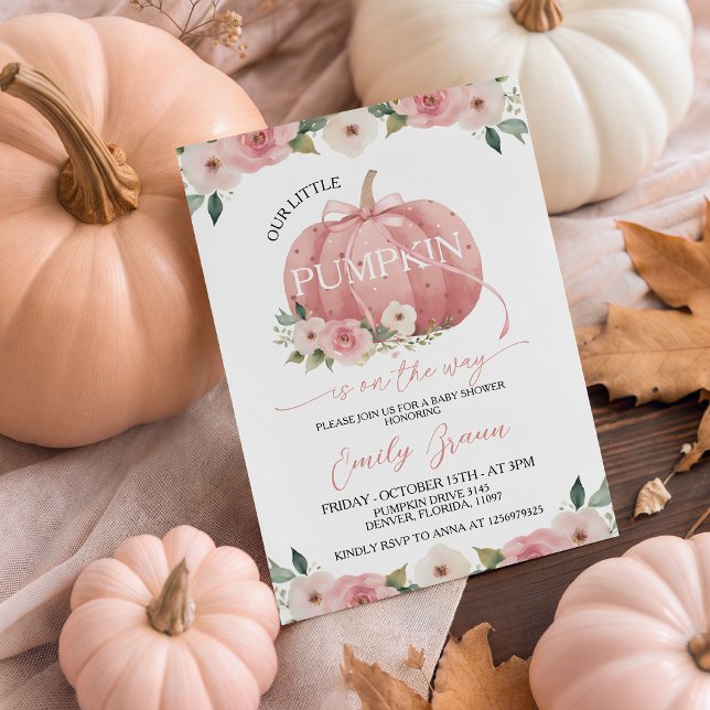 Rosa blomsterpumpa baby shower inbjudan flicka (Skapare uppladdad)