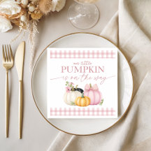 Rosa blomsterpumpa baby shower servetter