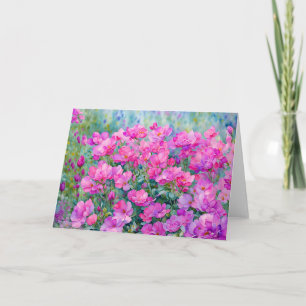 Rosa Blomsterträdgård Art Blankt anteckningskort
